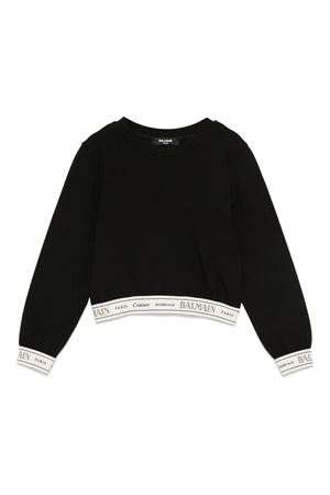 felpa in viscosa nero BALMAIN PARIS KIDS | BX4B90J0371930AV
